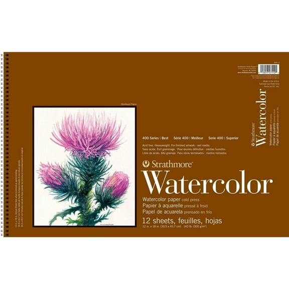 Strathmore® 400 Series Wired Watercolor Paper Pad 12"x18"