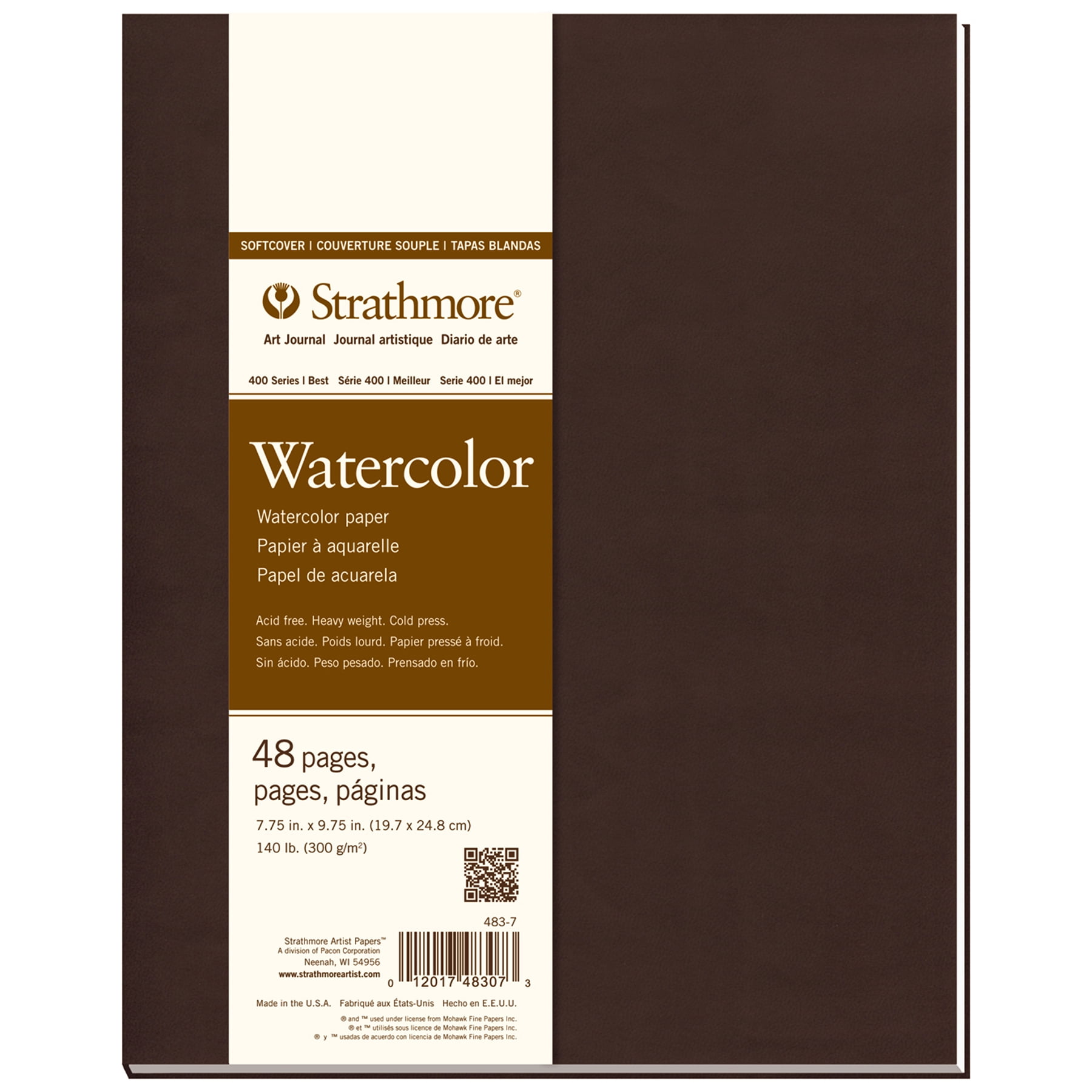 Strathmore Soft-Cover Watercolor Art Journal, 400 Series, 7.75in x 9.75in