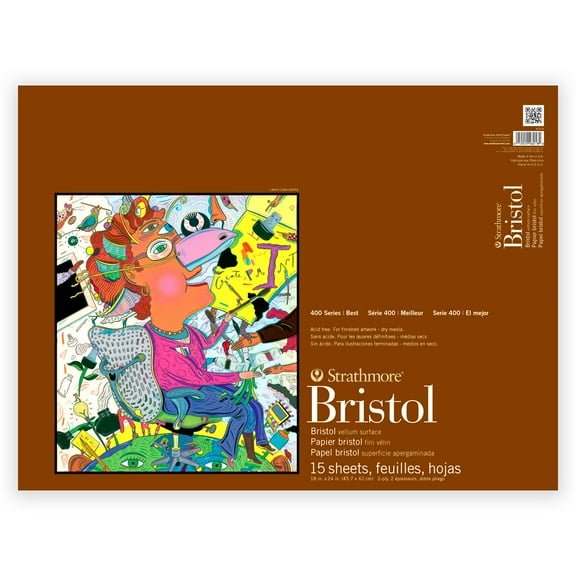 Strathmore Bristol Paper Pad, 400 Series, Vellum, 18" x 24"