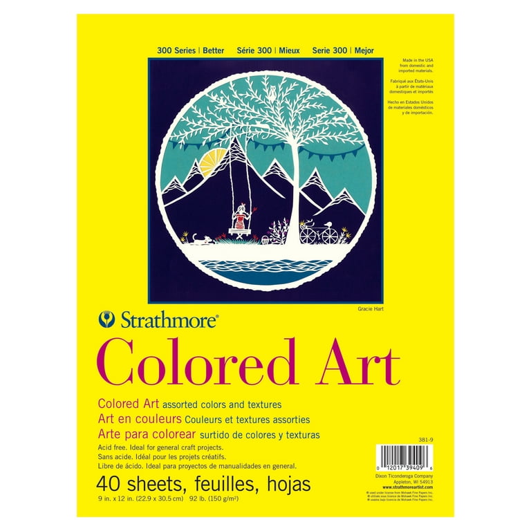 Strathmore Colored Art Paper Pad, 300 Series, 40 Sheets, 9 inch x 12 inch