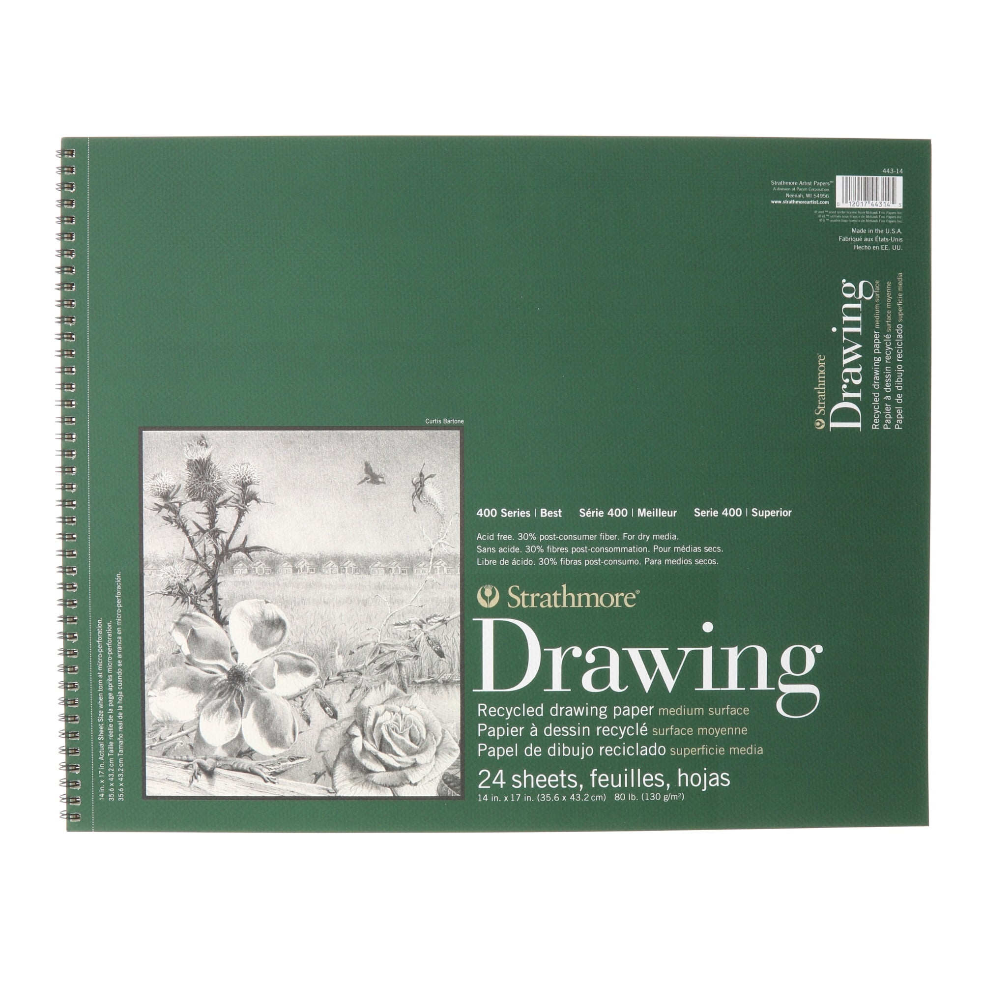 Strathmore (400-7 400 Series Drawing Pad, 14x17, Ivory/Cream
