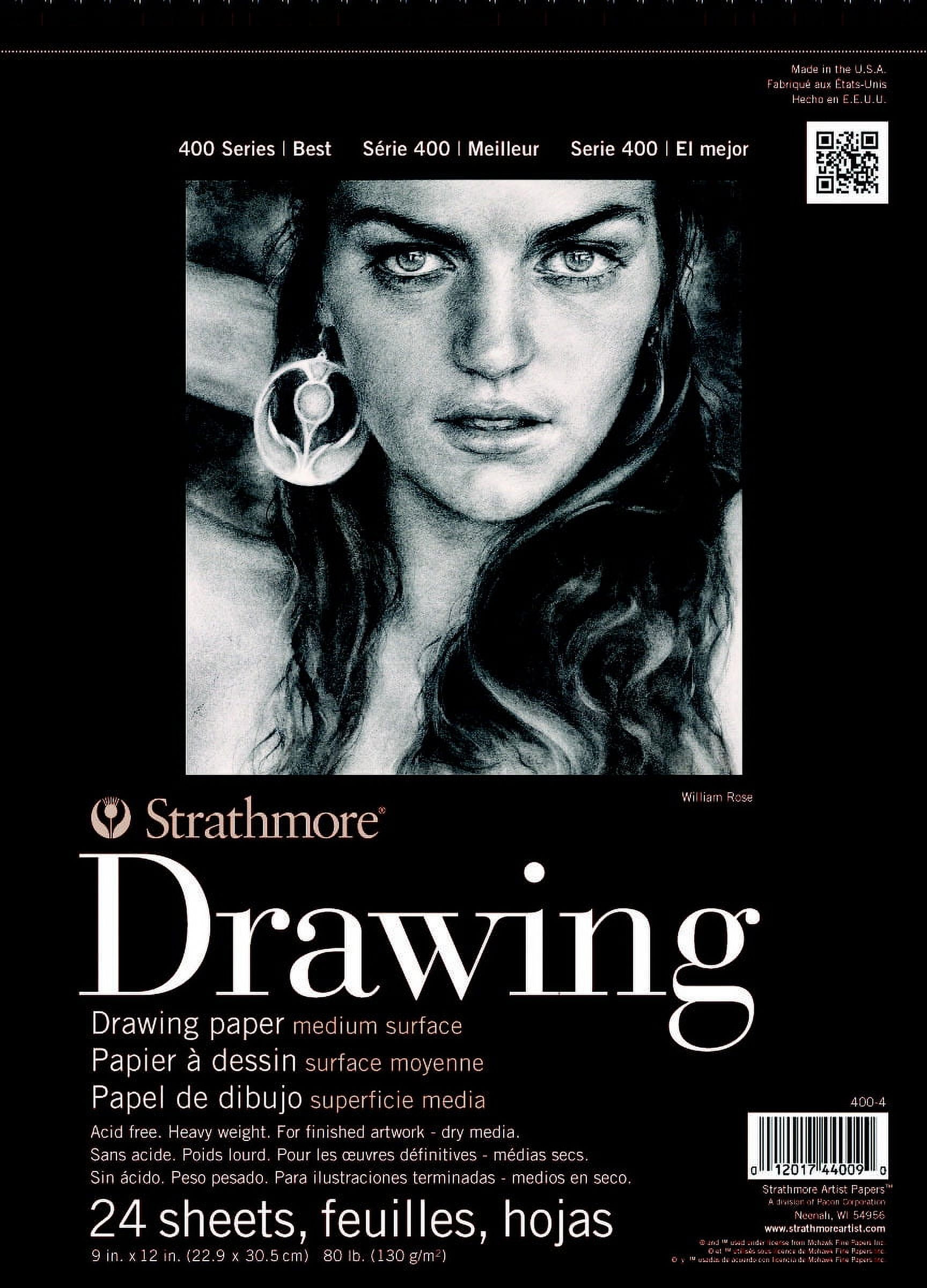 Strathmore Drawing Paper Pad, 400 Series, 24 Sheets, SpiralBound