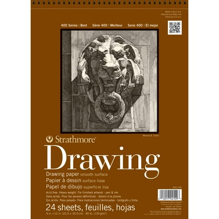 Strathmore Drawing Paper Pad, 400 Series, Smooth Surface, 9 in x 12 in