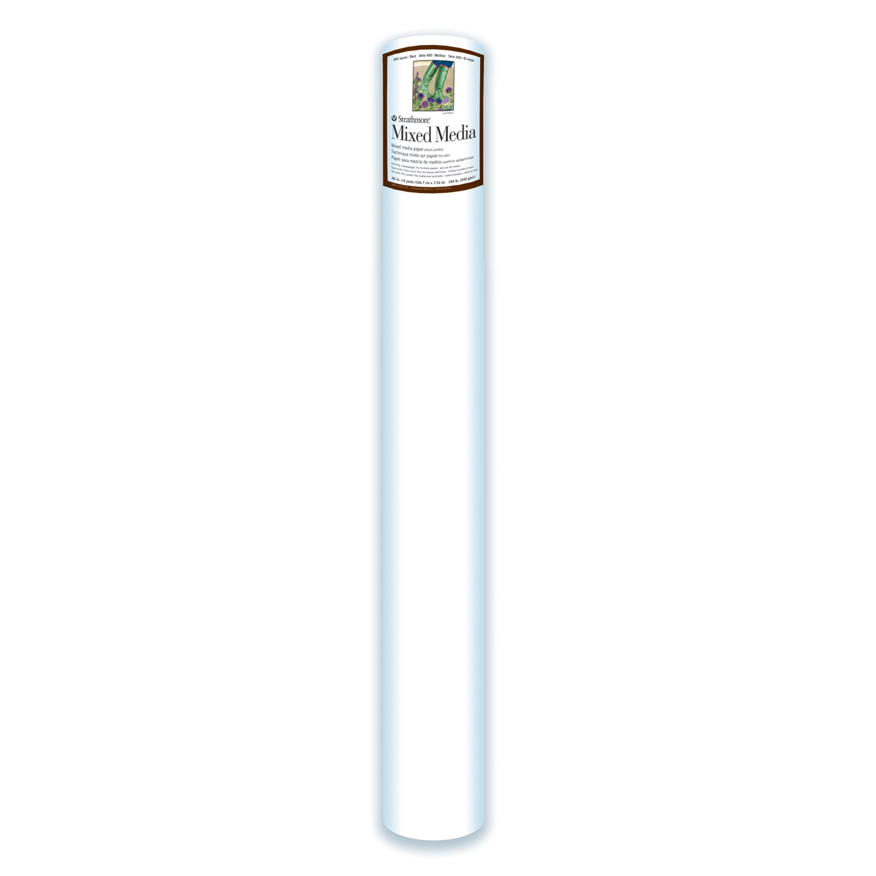 42" x 8 Yards White Mixed Media Paper Roll