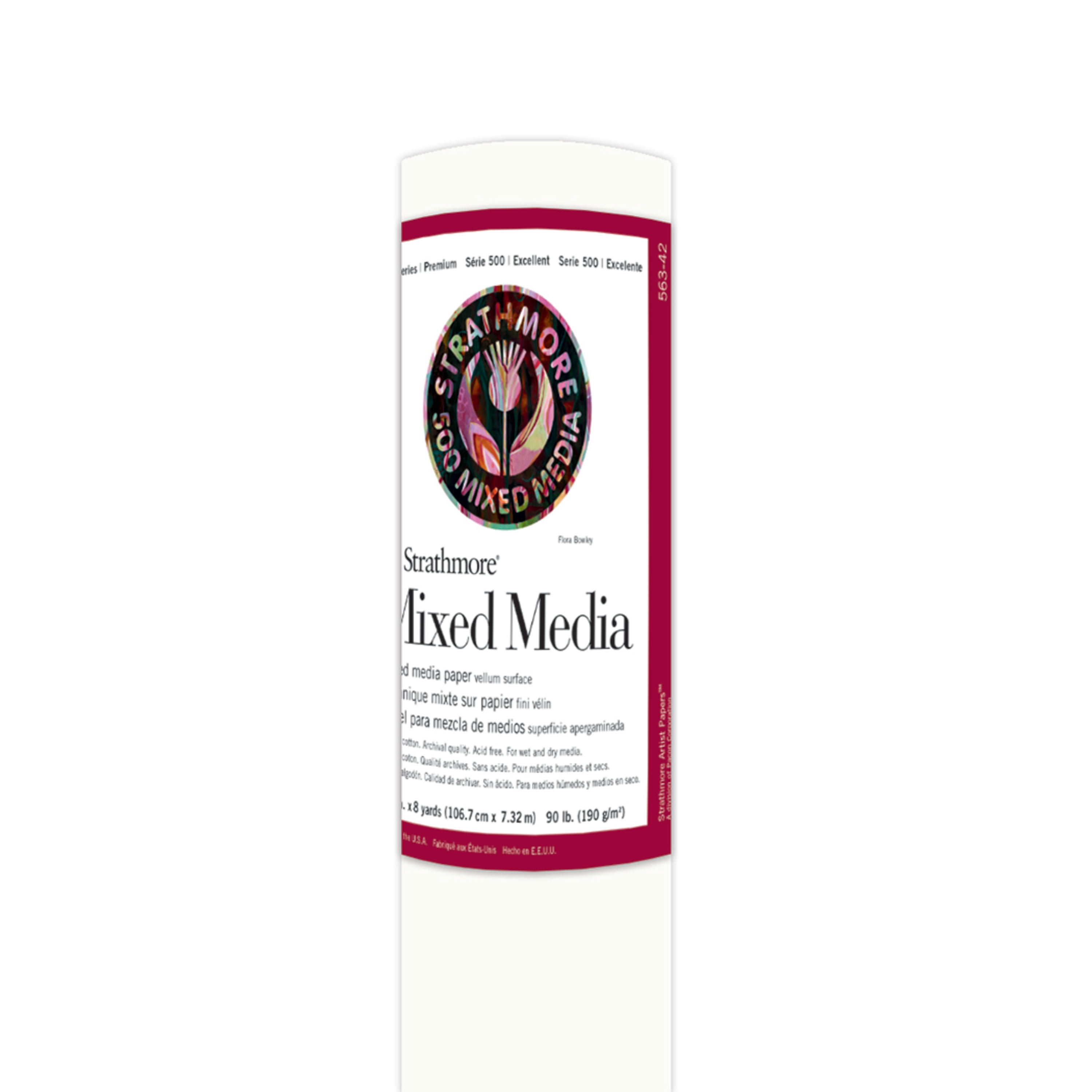 42" x 8 Yards White Mixed Media Paper Roll