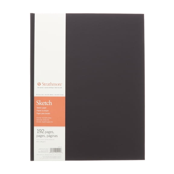 Strathmore 400 30% Post Consumer Fiber Hard Wire Binding Acid-Free Handy Sketchbook, 60 lb, 11 X 14 in, 192 Pages/96 Sheets