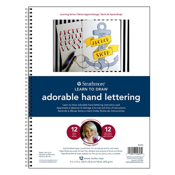 Strathmore Learning Series Adorable Hand Lettering Pad, 9in x 12in