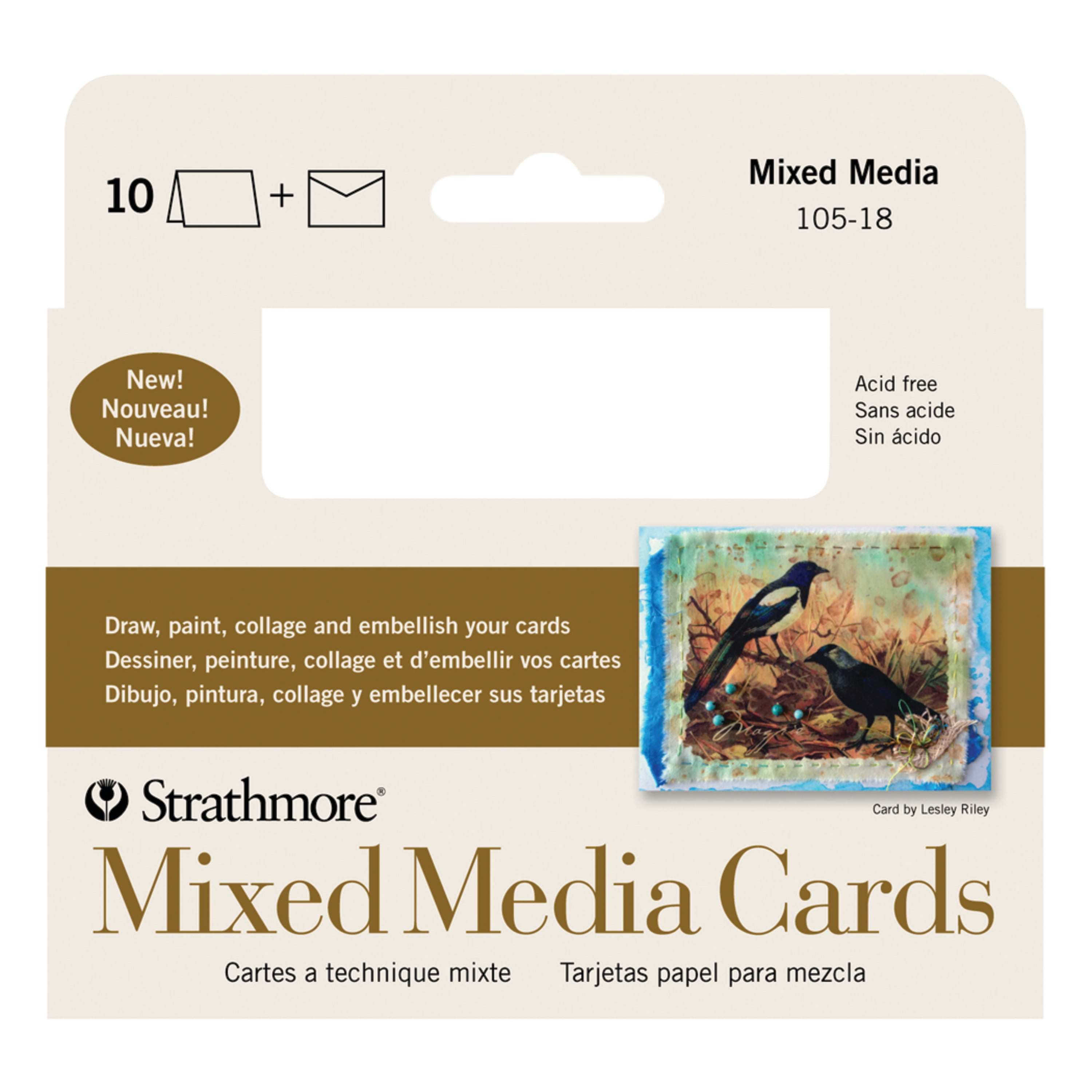 Strathmore Mixed Media Cards, 3.5in x 4.875in, 10/Pkg.
