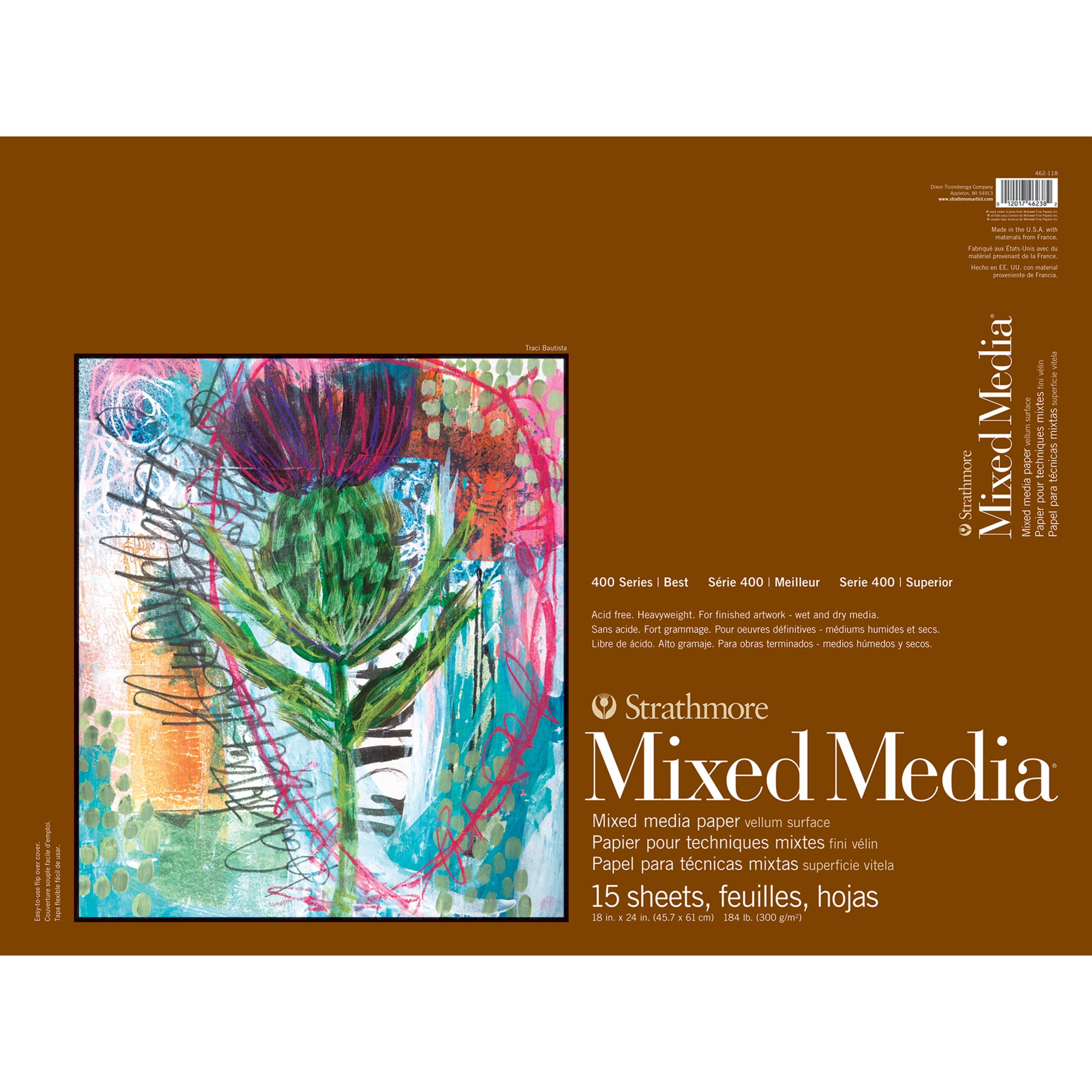 Strathmore 400 Series Mixed Media Pad, 18 x 24 in, 15 Sheets