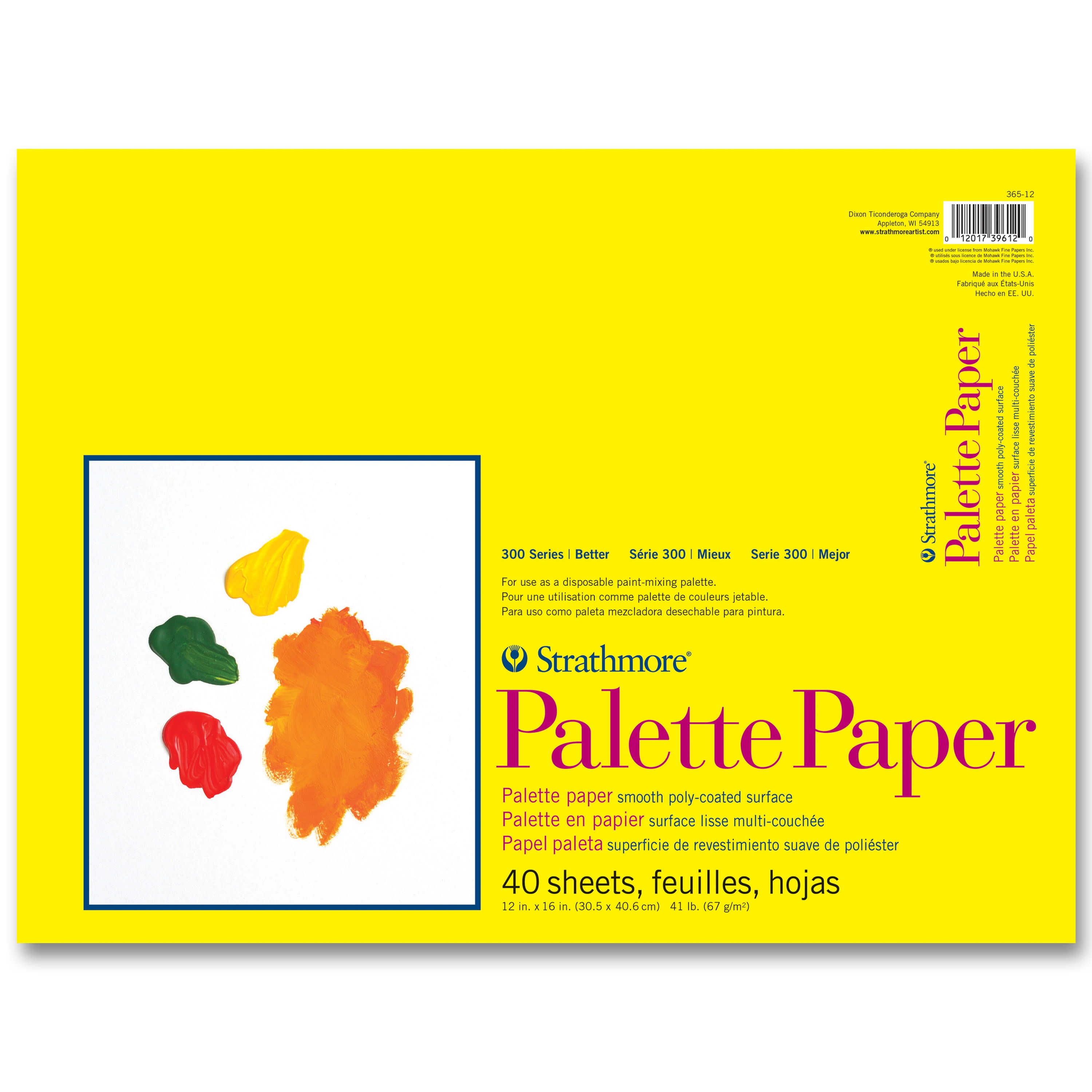 Canson Disposable Paint Palette Pad Treated Paper 40 Sheets 9 x 12 Inch