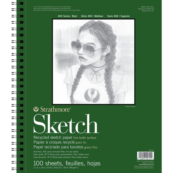 Strathmore Recycled Paper Pad, 400 Series, 100 Sheets, 11" x 14"