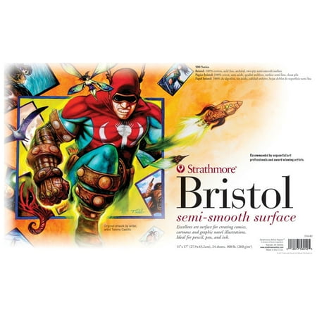 Strathmore Sequential Art Bristol Paper, 500 Series, 11" x 17", 2-Ply Semi-Smooth, 24/Pkg.