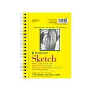 Strathmore Sketch Paper Pad, 300 Series, Spiral-Bound, 5.5 in x 8.5 in, 100 Sheets
