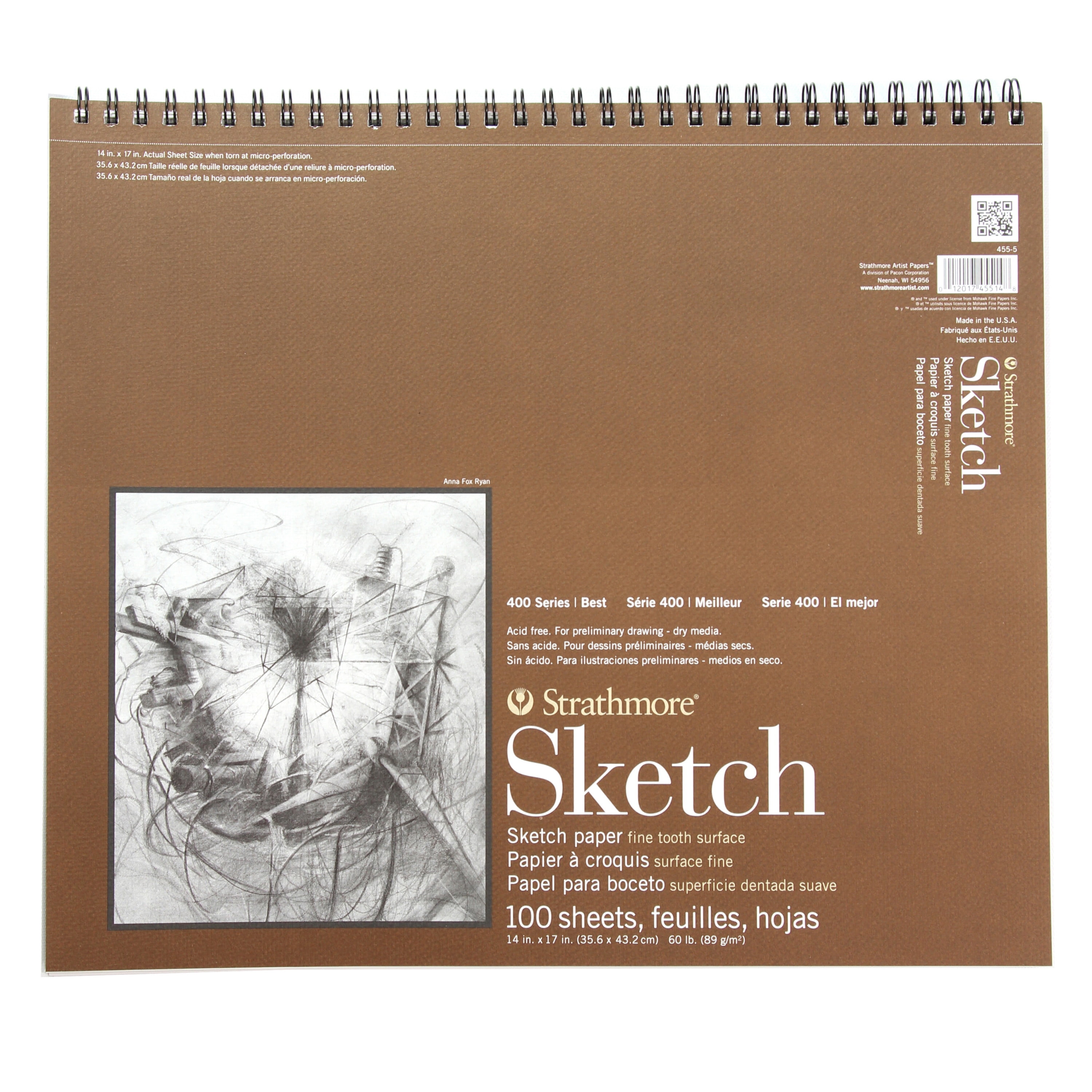 Sketchbook, Spiral-Bound Hardcover, Black, 9x12” –