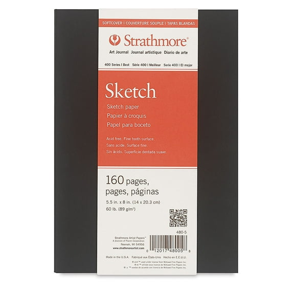 Strathmore Soft Cover Sketch Art Journal, 400 Series, 160 pages, 5.5" x 8"