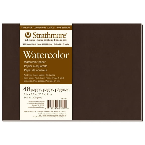 Strathmore Softcover 400 Series Watercolor Art Journal - 5-1/2" x 8", 140 lb, 24 Sheets
