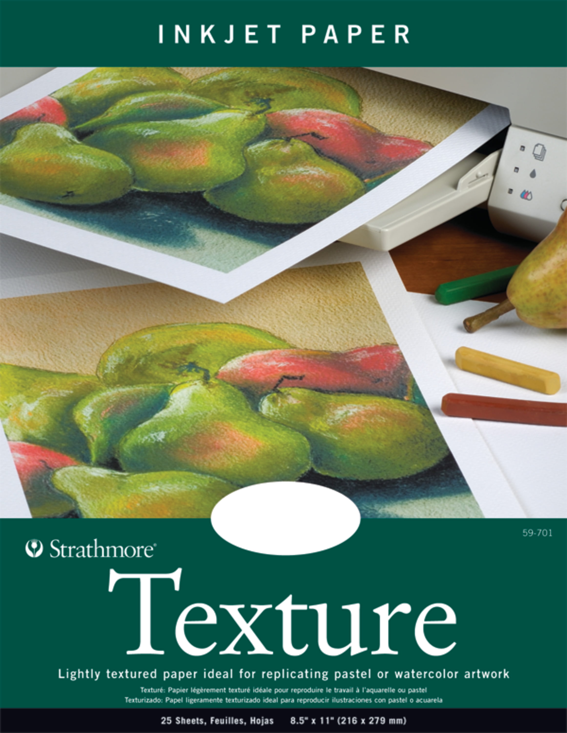 Strathmore Texture Acid-Free Inkjet Photo Paper, 8-1/2" x 11", 25 Sheets