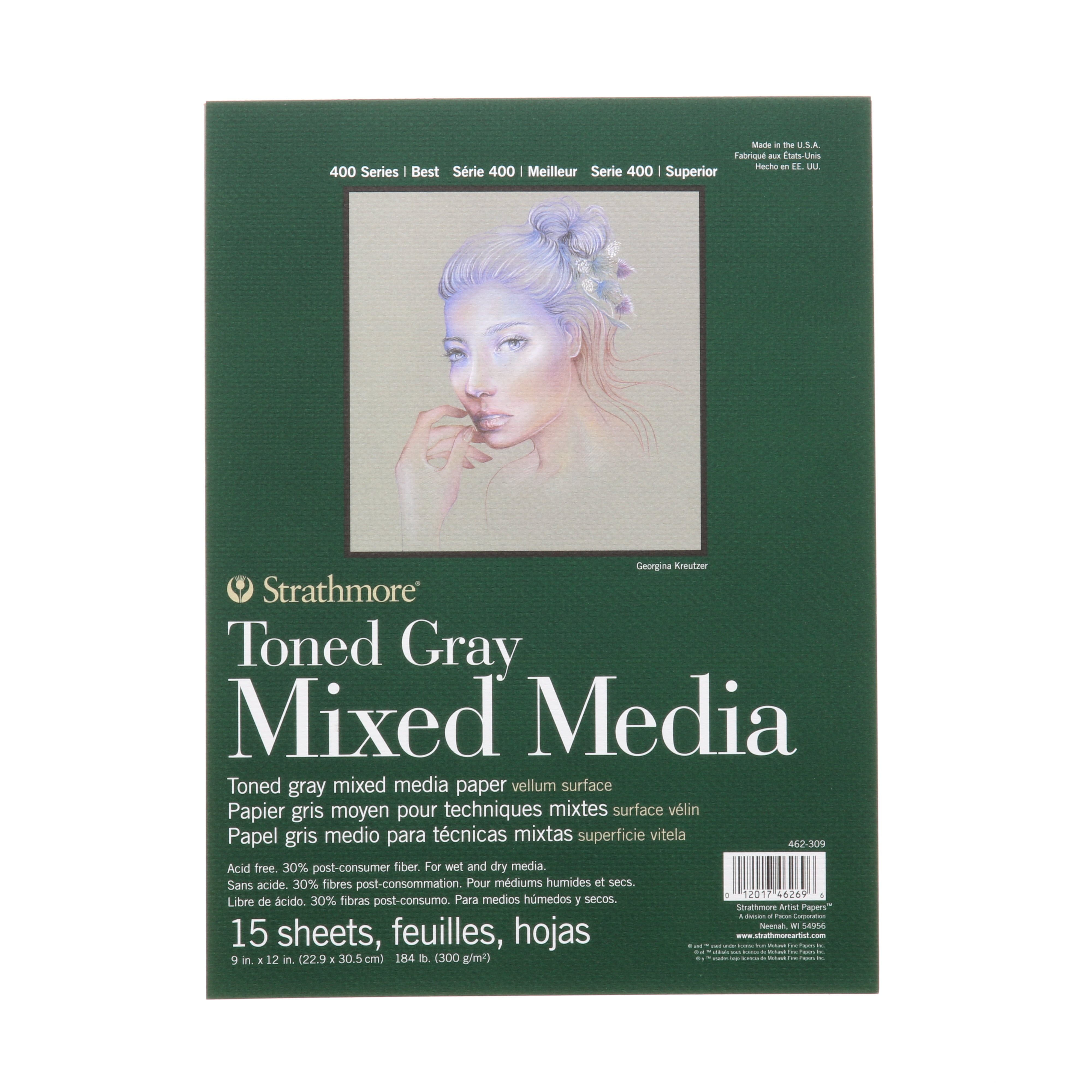 Strathmore Toned Mixed Media Paper Pad, 400 Series, 9" x 12",15 Sheets