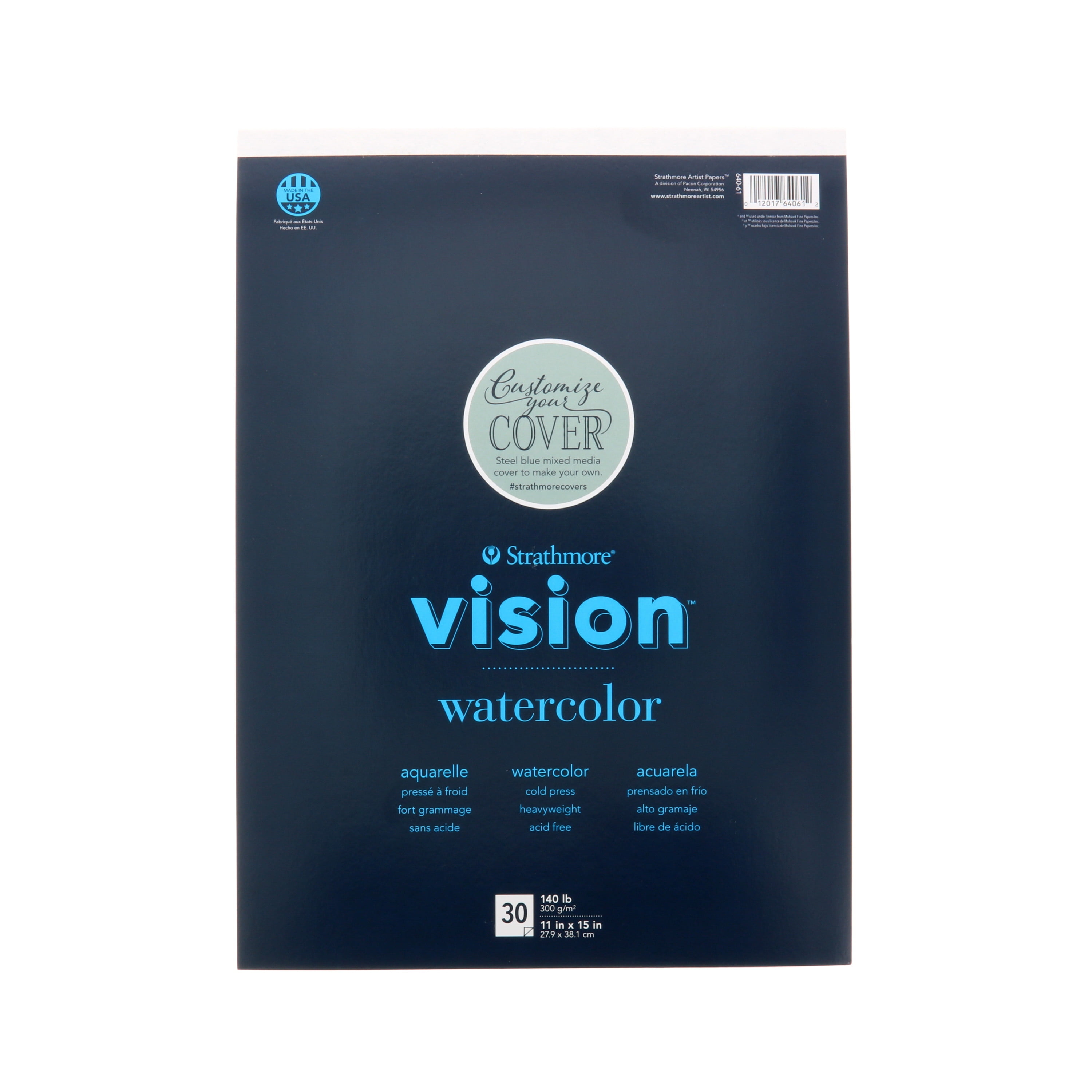 Strathmore Vision Watercolor Paper Pad, 11" x 15", 30 Sheets