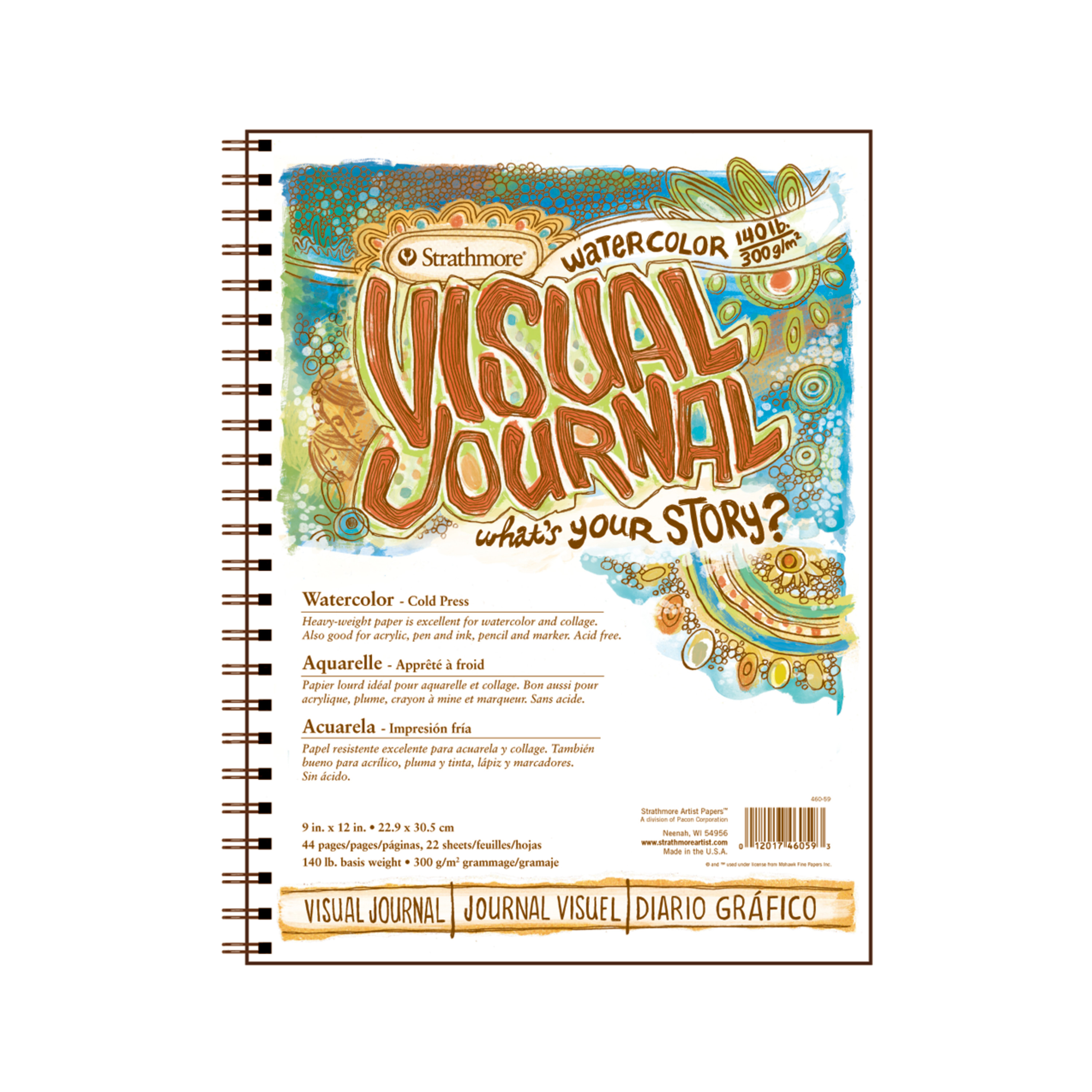 Strathmore Visual Journal, Cold-Press Watercolor, 9in x 12in, 140 lb. 