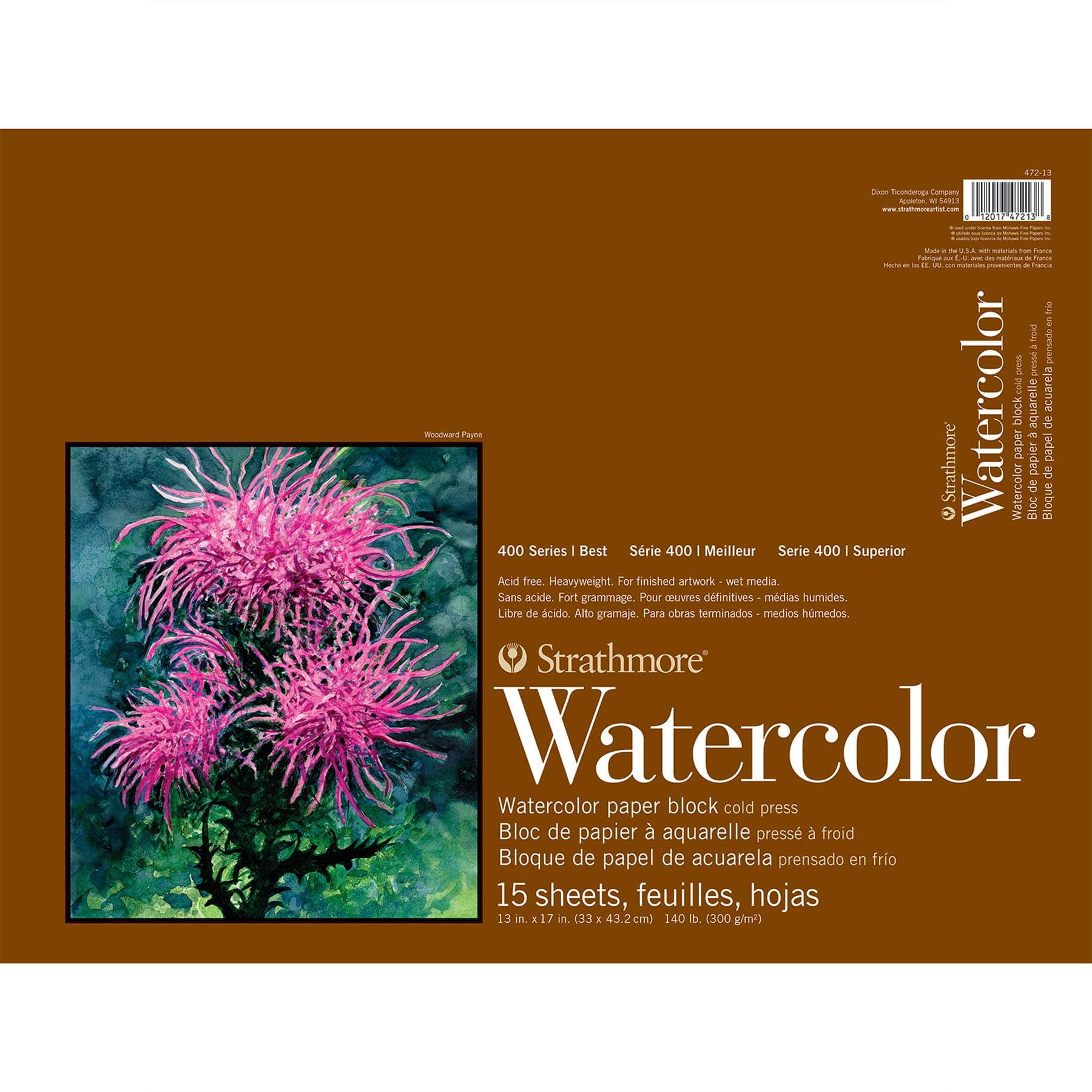 Strathmore Watercolor Paper Block, 400 Series, 13in x 17in