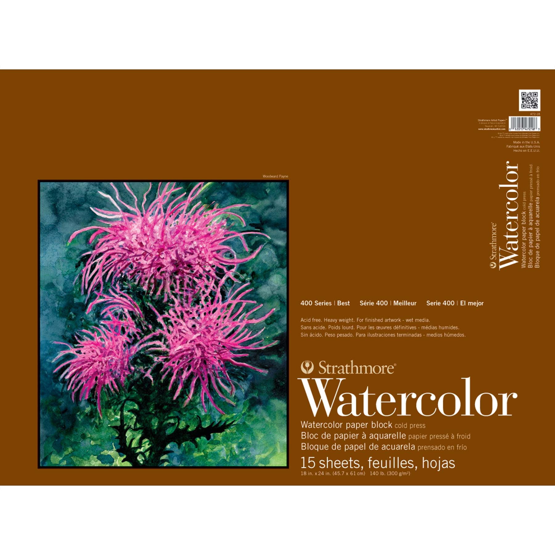 Strathmore Watercolor Paper Block, 400 Series, 18" x 24"