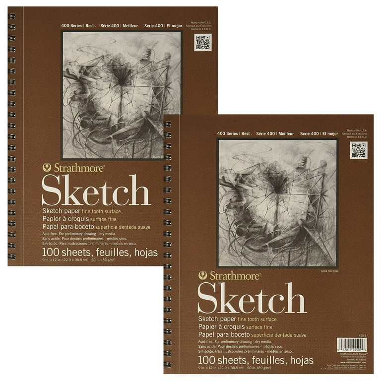 Strathmore Series 400 Sketch Pads 9 in. x 12 in. - 2 Pack - 100 pgs Each