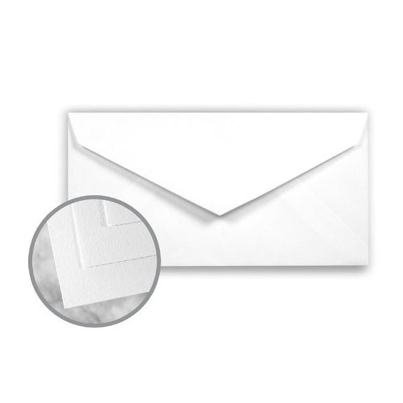 Strathmore Writing Bright White Envelopes - Monarch (3 7/8 x 7 1/2) 24 lb Writing Wove 25% Cotton Watermarked 500 per Box