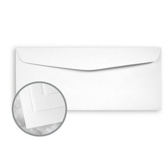 Strathmore Writing Ultimate White Envelopes - No. 10 Commercial (4 1/8 x 9 1/2) 24 lb Writing Wove 25% Cotton Watermarked 500 per Box