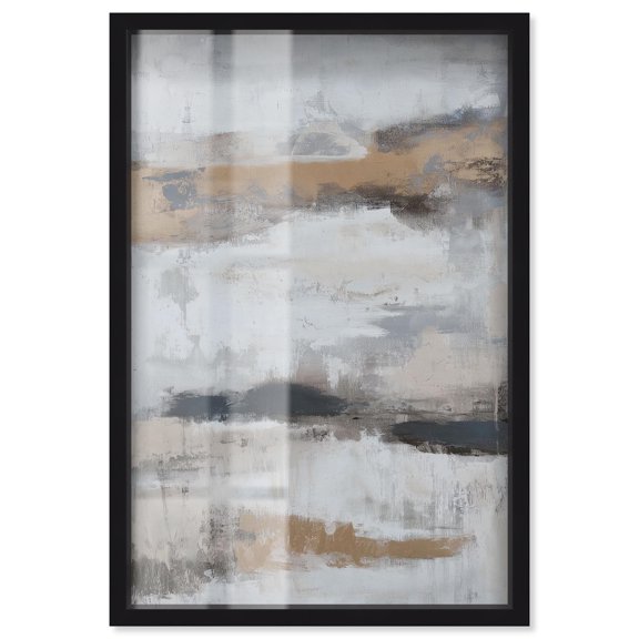Stratified Silence II Shadowbox Print Earthy Wall Art by Art Remedy, Black Frame, 20 x 30