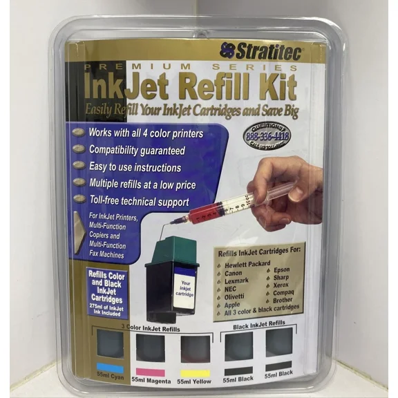 Stratitec Inkjet Refill Kit Universal Black & Color Premium Series