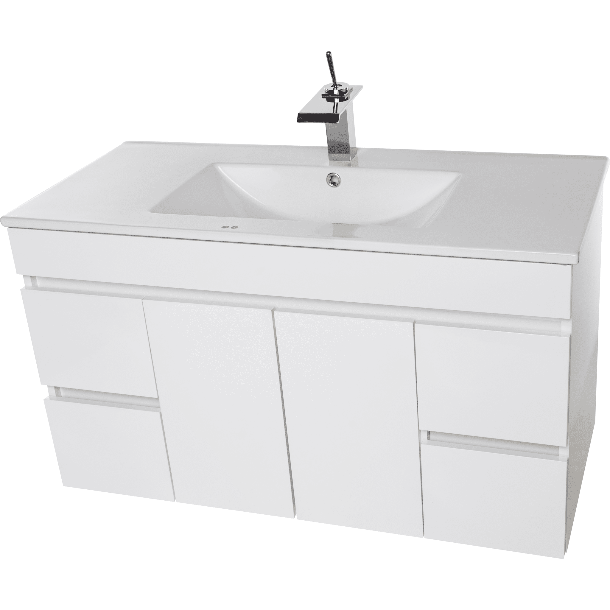 Strato Wall Mounted Bathroom Vanity Cabinet Set Bath Furniture With ...