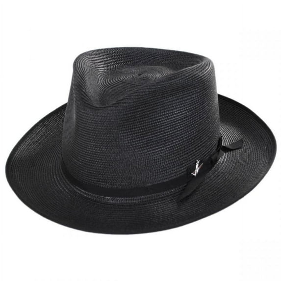 Stetson Men's Stratoliner Florentine Milan Straw Hat, Black, 6.875