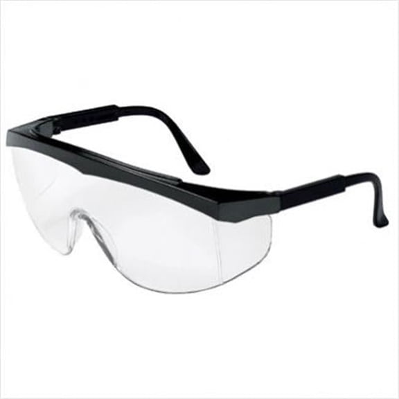 Stratos Black Frame Clear Lens Safety Glass