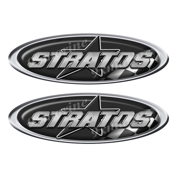 Stratos Boat Classic Racing 10" long Stickers