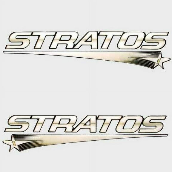 Stratos Boat Emblem Decal Stickers | Raised Black Gold (Set of 2)