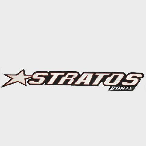 Stratos Boat Logo Raised Decal 7D095 | Mirrored Silver Sticker