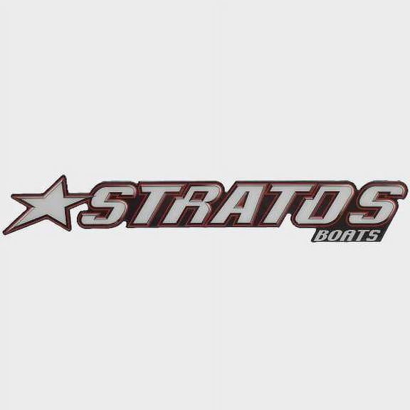 Stratos Boat Raised Emblem Decal 206607 | Red Black White Trailer Sticker