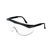 Stratos Safety Glasses Black Frame, Clear Lens, 12/Box