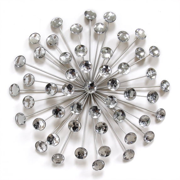Stratton 16" Modern Handcrafted Acrylic Burst Wall Decor - Silver