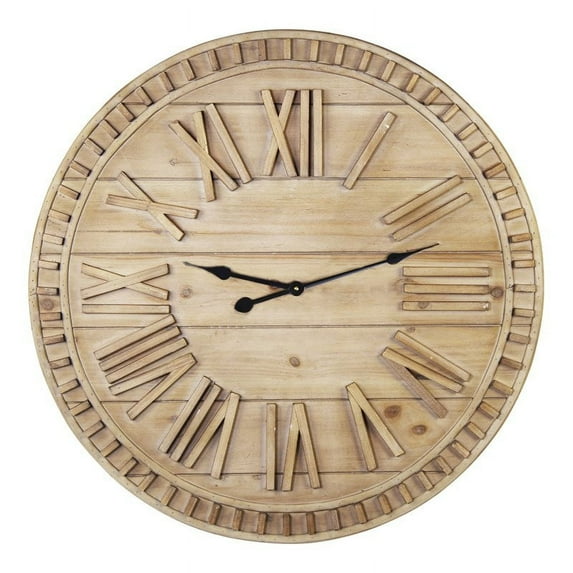 Stratton Home Decor 31.50 Inch James Wood Wall Clock