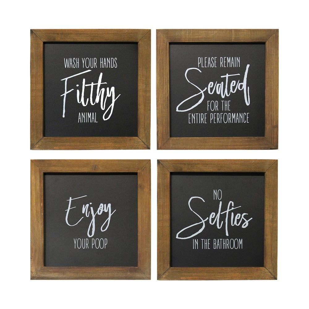 Stratton Home Decor Set of 4 Bathroom Wall Art - Walmart.com