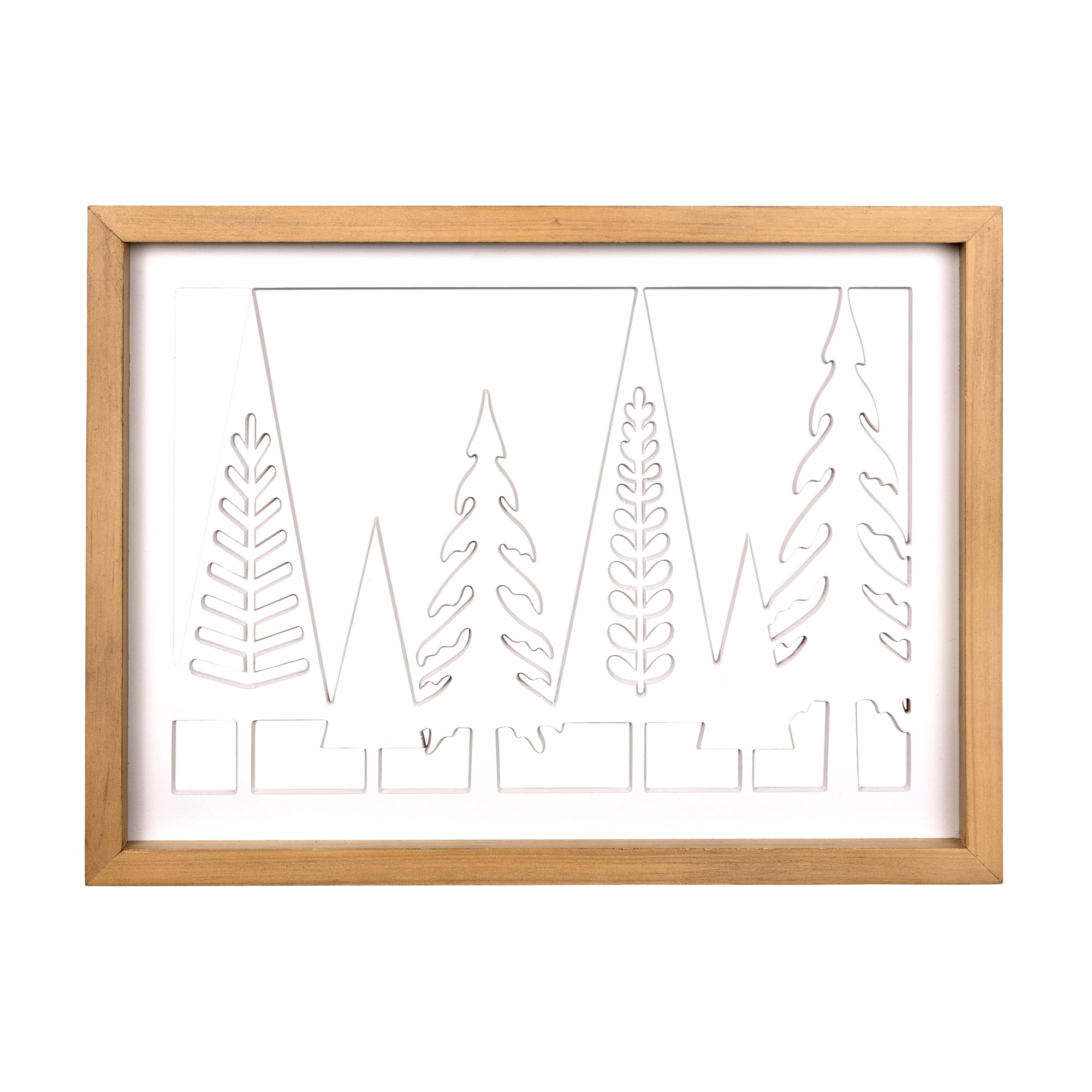 Stratton Home Decor Farmhouse Cutout and Layered Winter Woods Framed