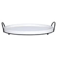 thumbnail image 1 of Stratton Home Decor Farmhouse Distressed White Oval Decorative Tabletop Tray, 1 of 6