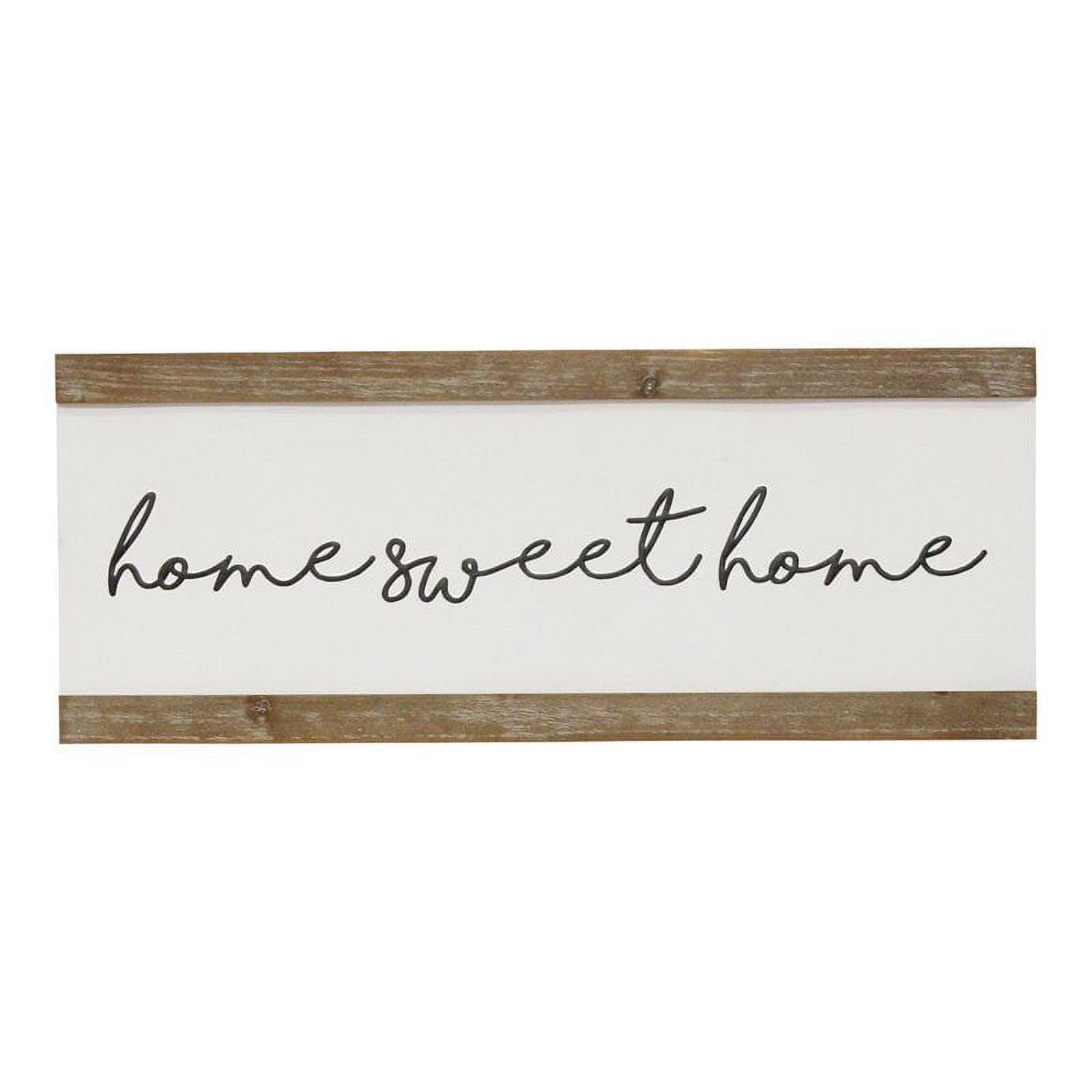 Stratton Home Decor Home Sweet Home Metal and Wood Wall Art in White