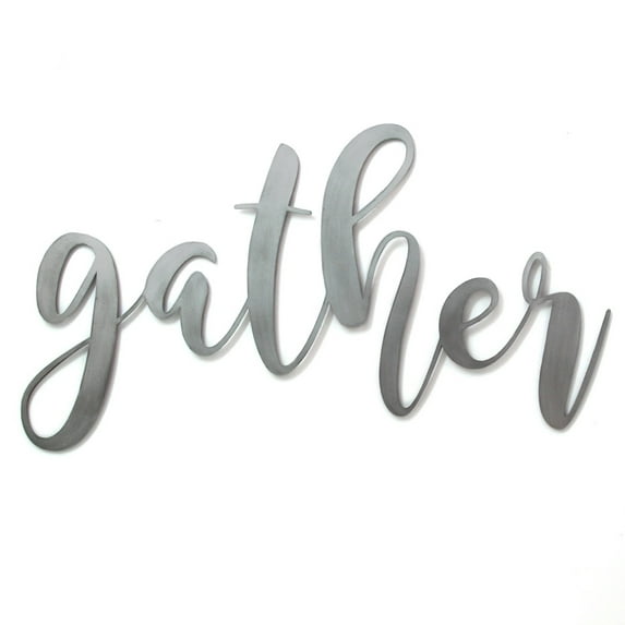 Stratton Home Decor Large Metal Gather Script Sign