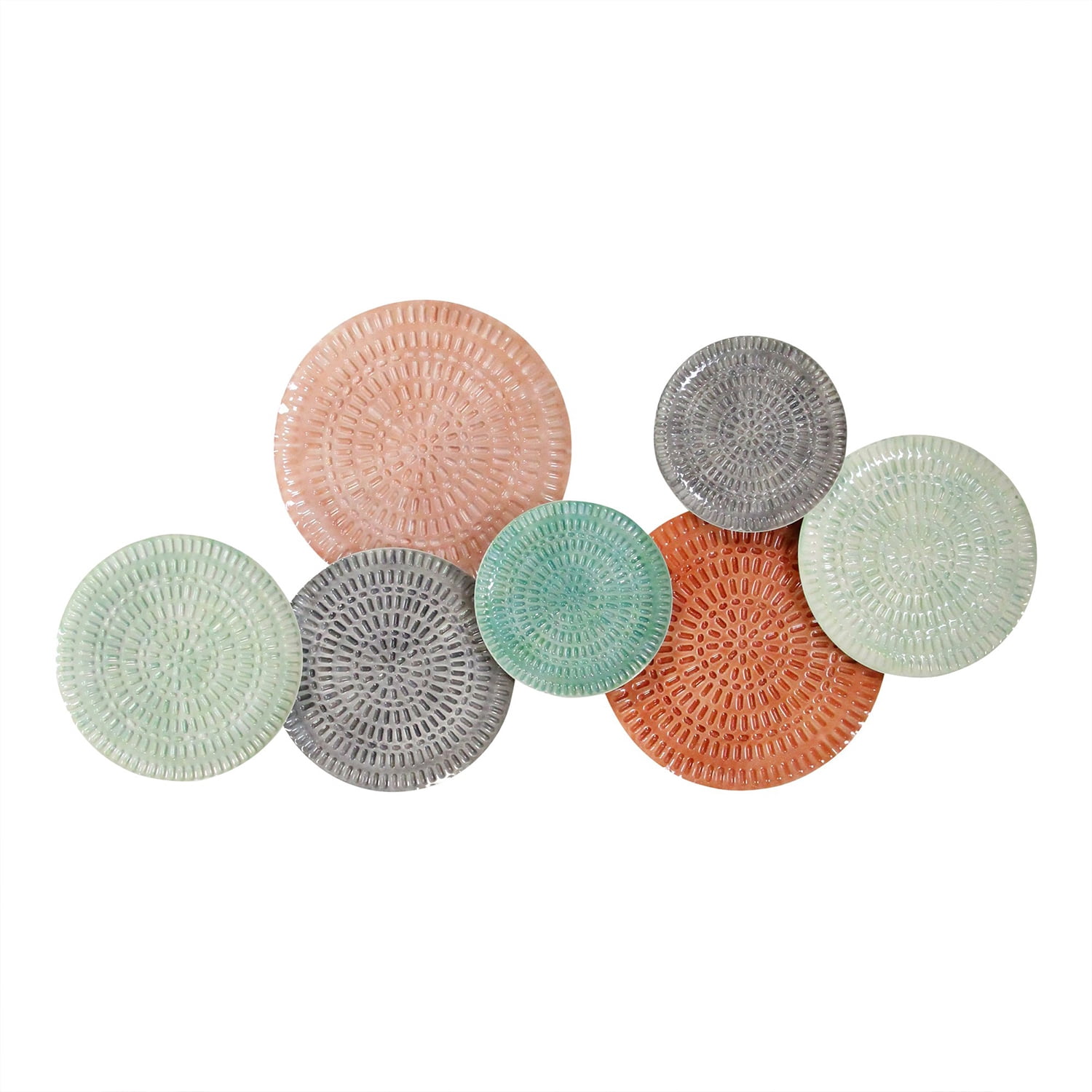 Stratton Home Decor Malibu Textured Metal Plates Wall Décor - Walmart.com