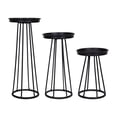 thumbnail image 1 of Stratton Home Decor Modern Farmhouse Metal Pillar Candle Holders, Black, 3 Pieces, 1 of 2