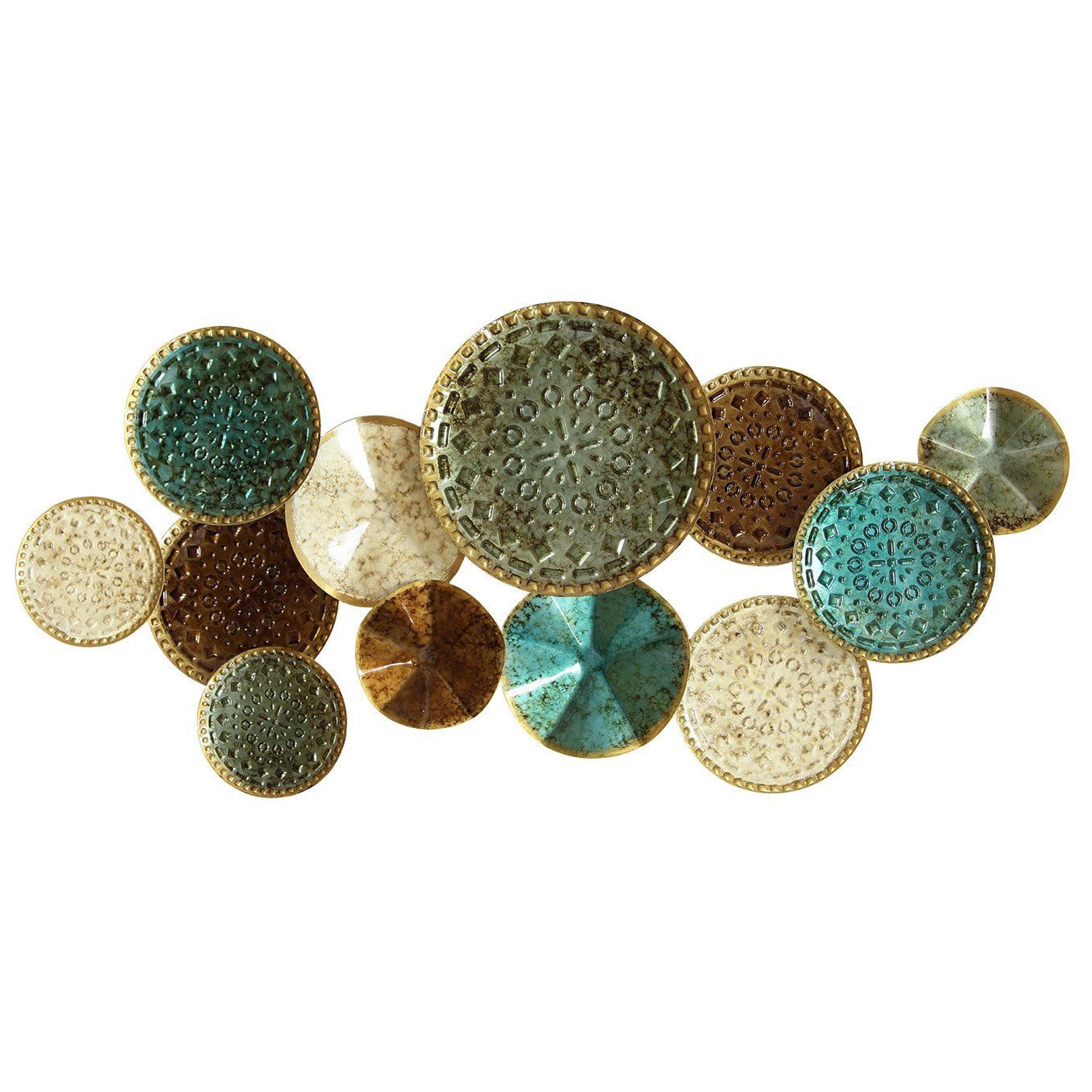 Stratton Home Decor Textured Plates Metal Wall Art