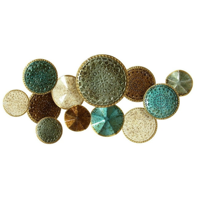 Stratton Home Decor Modern Hanging Textured Metal Multi Plate Room Wall